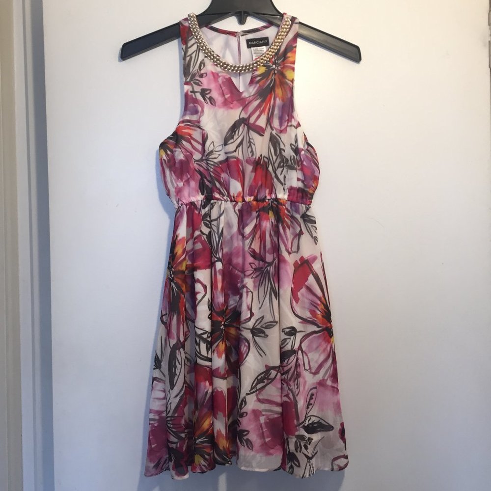 Girls Marciano pink multicolor floral dress